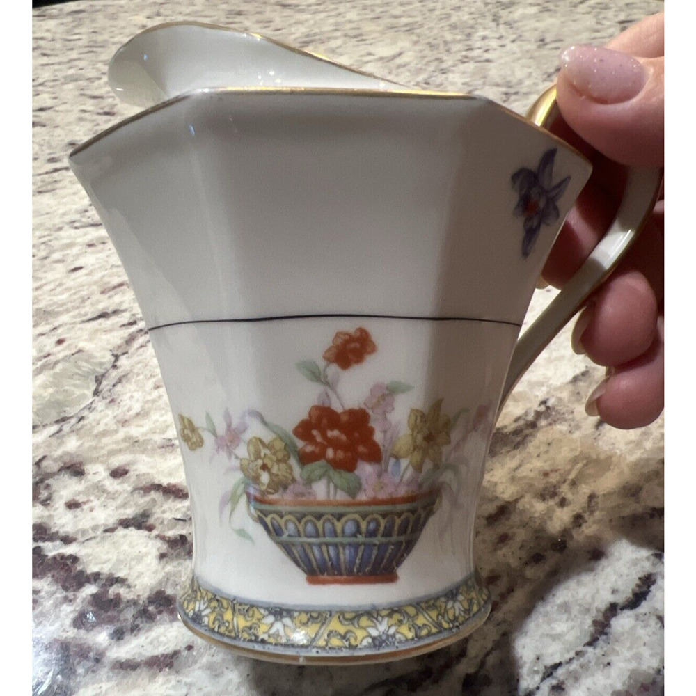 Antique Haviland Creamer‎ Pitcher Limoges Coromandel Floral French China Gold